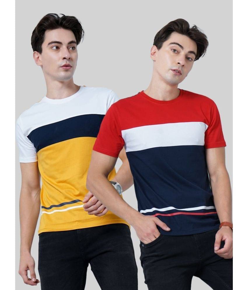 Paul Street Pack of 2 100% Cotton Slim Fit Men's T-Shirt ( Multicolor ) Paul Street Pack of 2 100% Cotton Slim Fit Men's T-Shirt ( Multicolor )