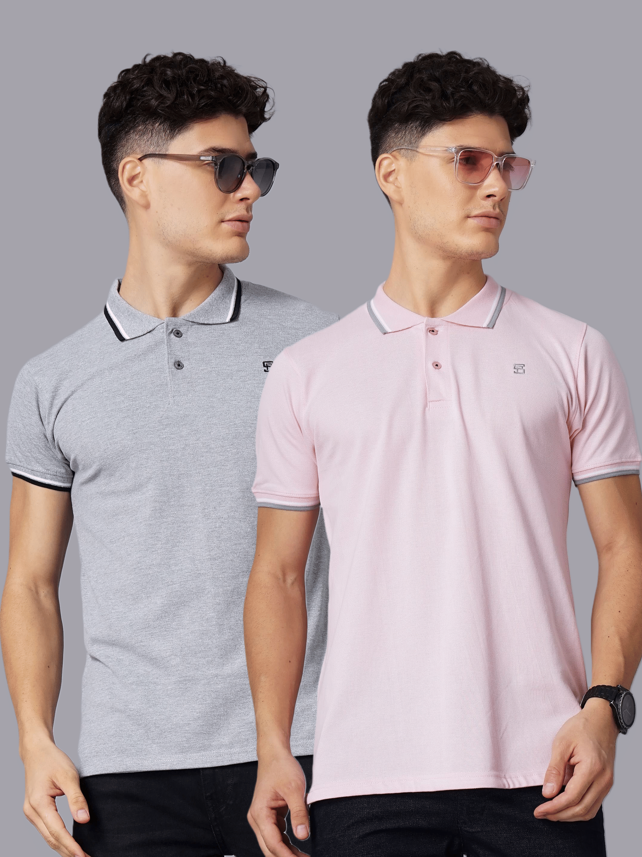 Paul Street Pack of 2 Cotton Slim Fit Solid Half Sleeves Men's Polo T Shirt ( Multicolor )     			Paul Street Pack of 2 Cotton Slim Fit Solid Half Sleeves Men's Polo T Shirt ( Multicolor )