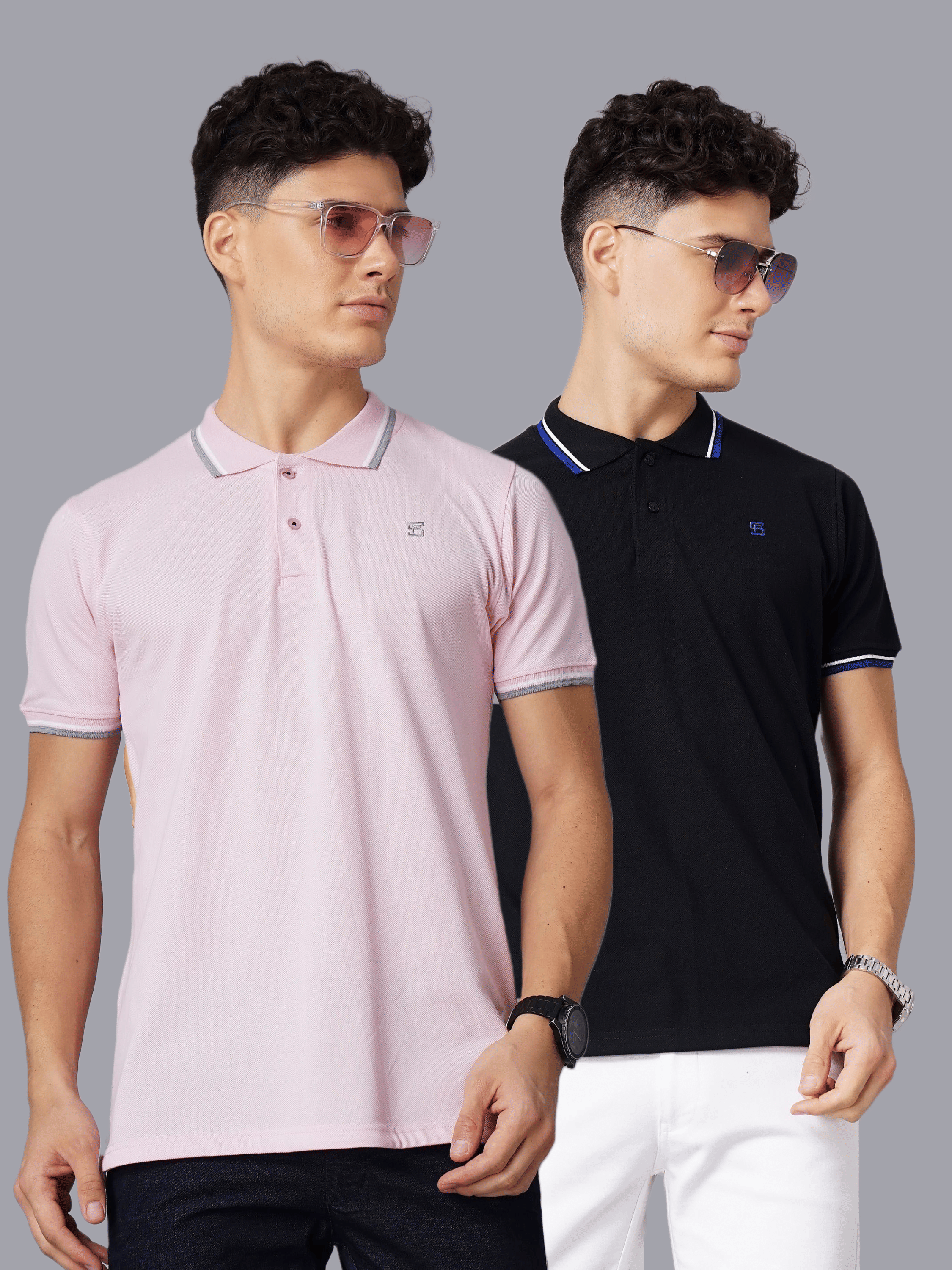     			Paul Street Pack of 2 Cotton Slim Fit Solid Half Sleeves Men's Polo T Shirt ( Multicolor )