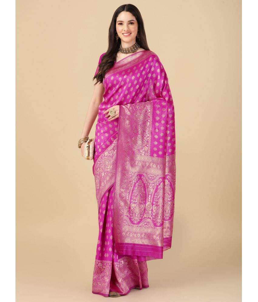     			Rekha Maniyar Art Silk Embellished Saree With Unstitched Blouse Piece ( Pink )