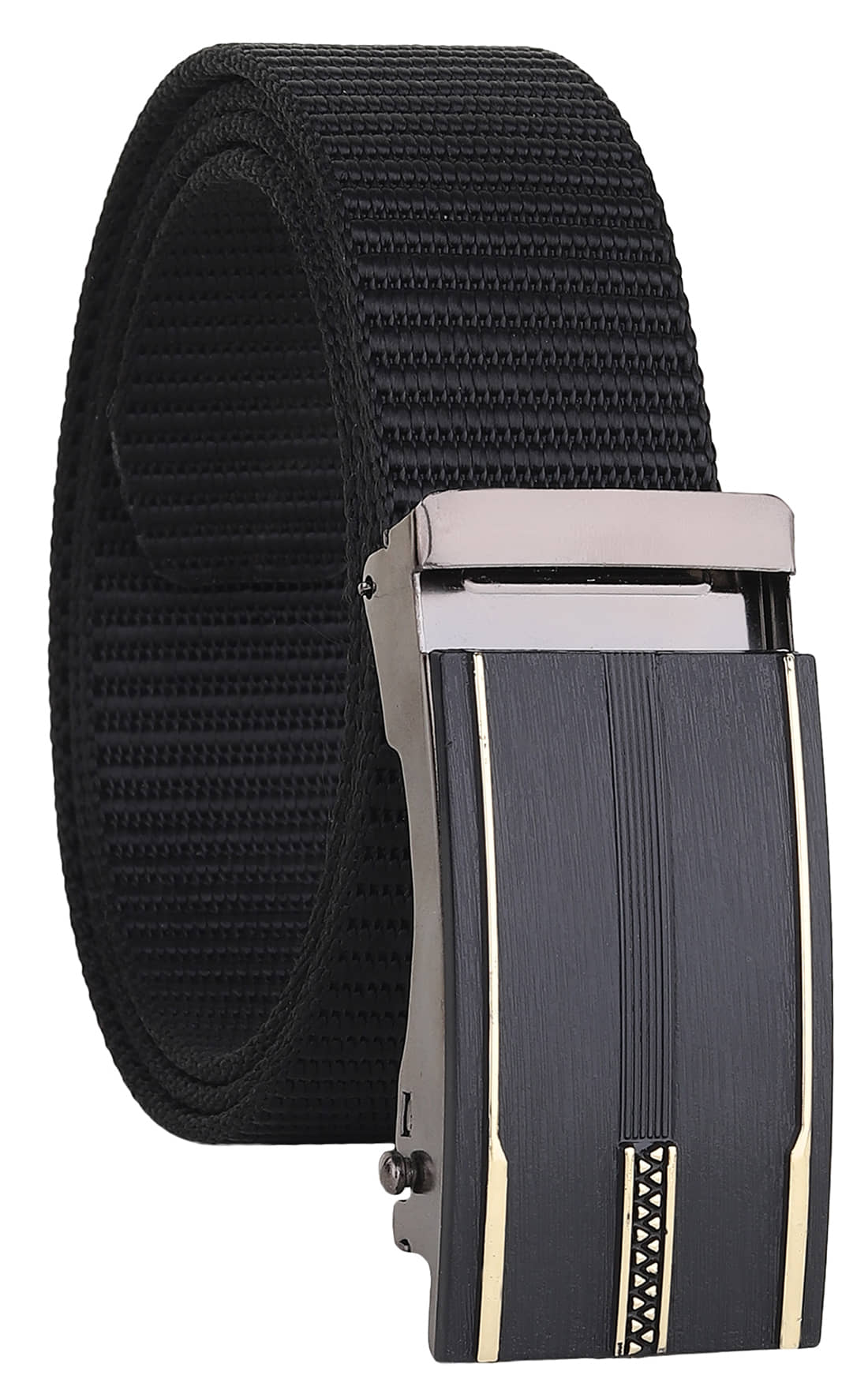 SILKSHOPPING - Black Nylon Men's Casual Belt ( Pack of 1 )