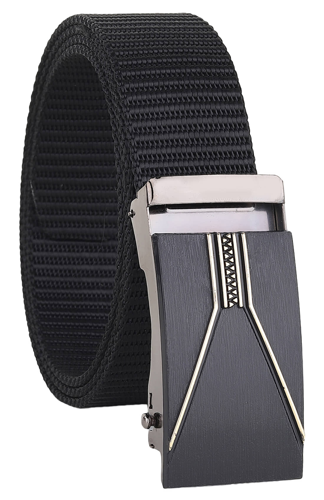 SILKSHOPPING - Black Nylon Men's Casual Belt ( Pack of 1 )