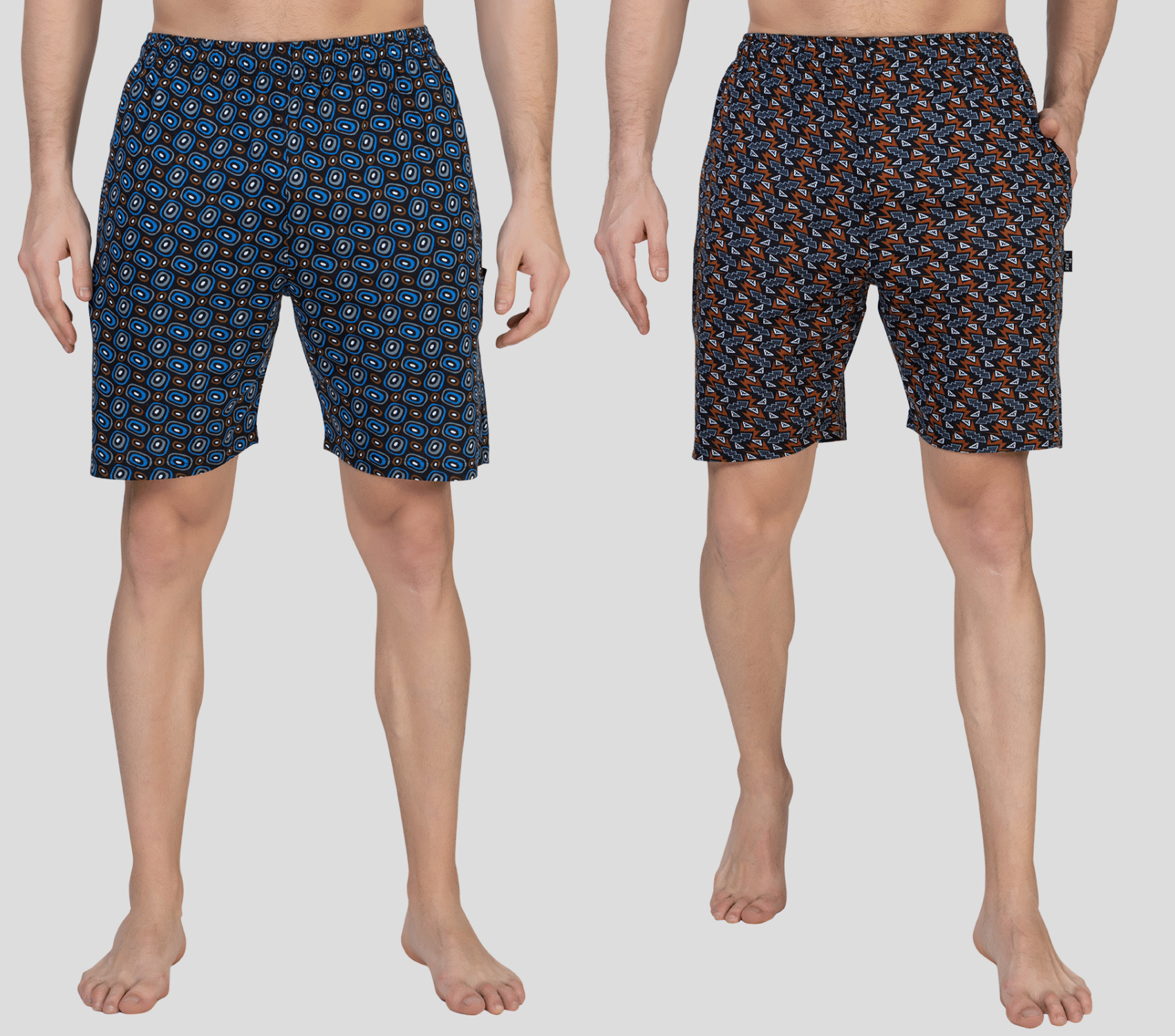 Zeffit - Multicolor Cotton Men's Shorts ( Pack of 2 ) Zeffit - Multicolor Cotton Men's Shorts ( Pack of 2 )