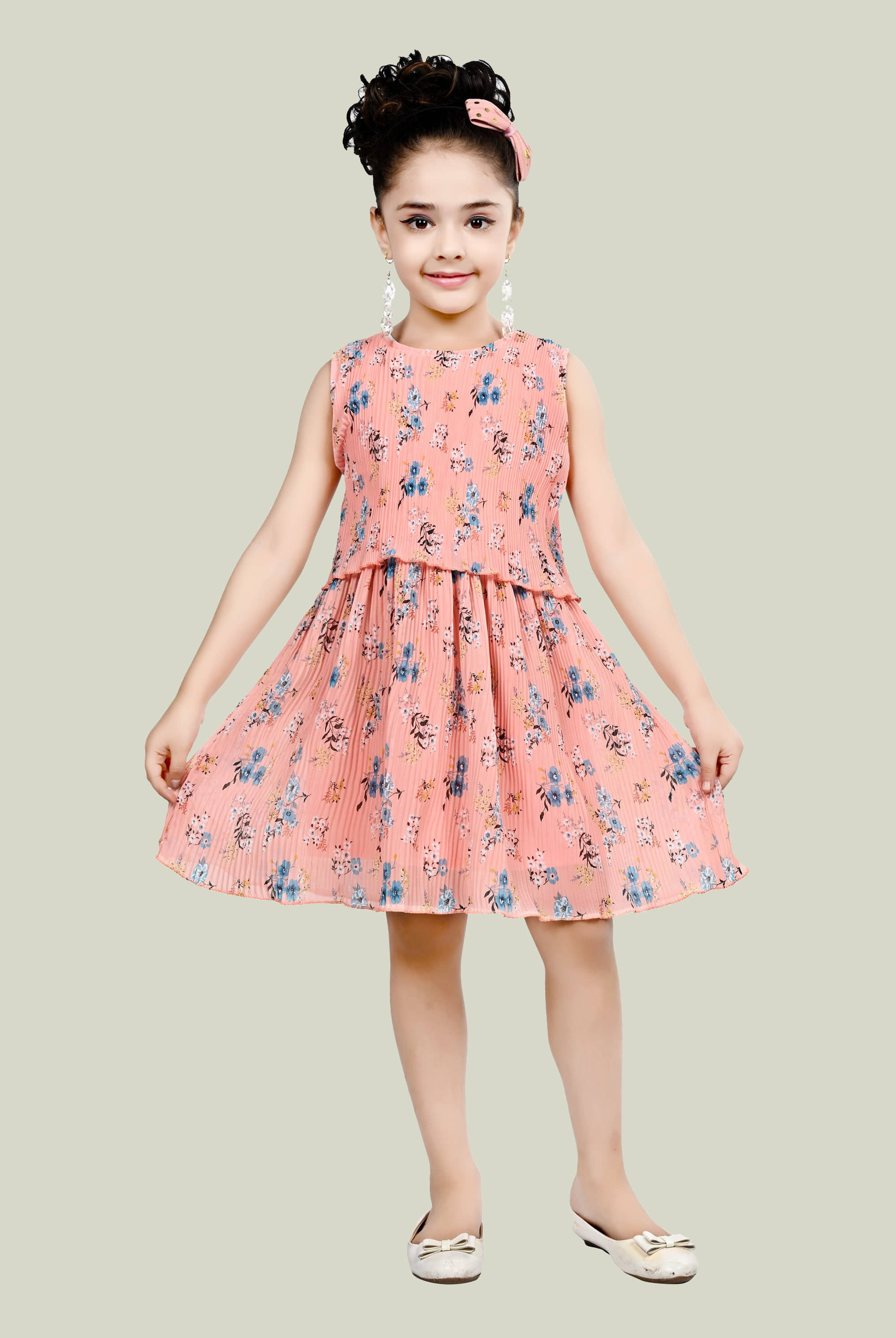 Arshia Fashions Georgette Frock For Girls ( Pack of 1 , PeachPuff )