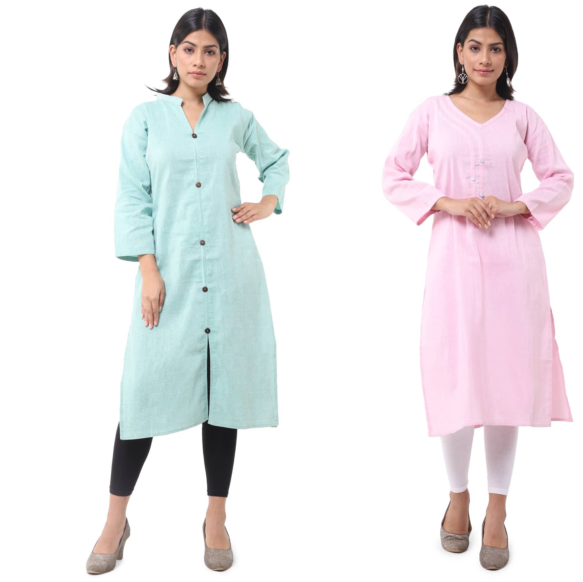 DESHBANDHU DBK - Multicolor Cotton Women's Straight Kurti ( Pack of 2 ) - Kurtis, Tunics | Buy online on ZillyBuy