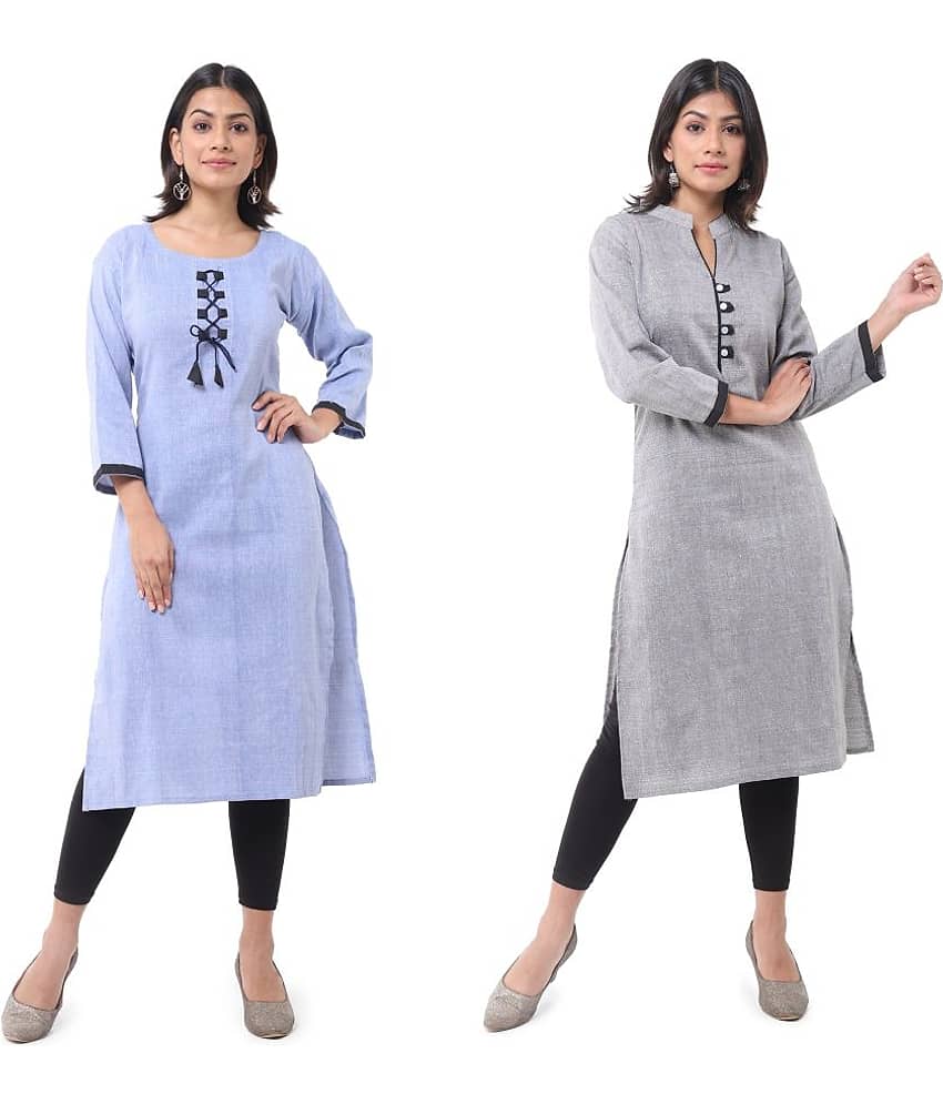 DESHBANDHU DBK - Multicolor Cotton Women's Straight Kurti ( Pack of 2 ) - Kurtis, Tunics | Buy online on ZillyBuy