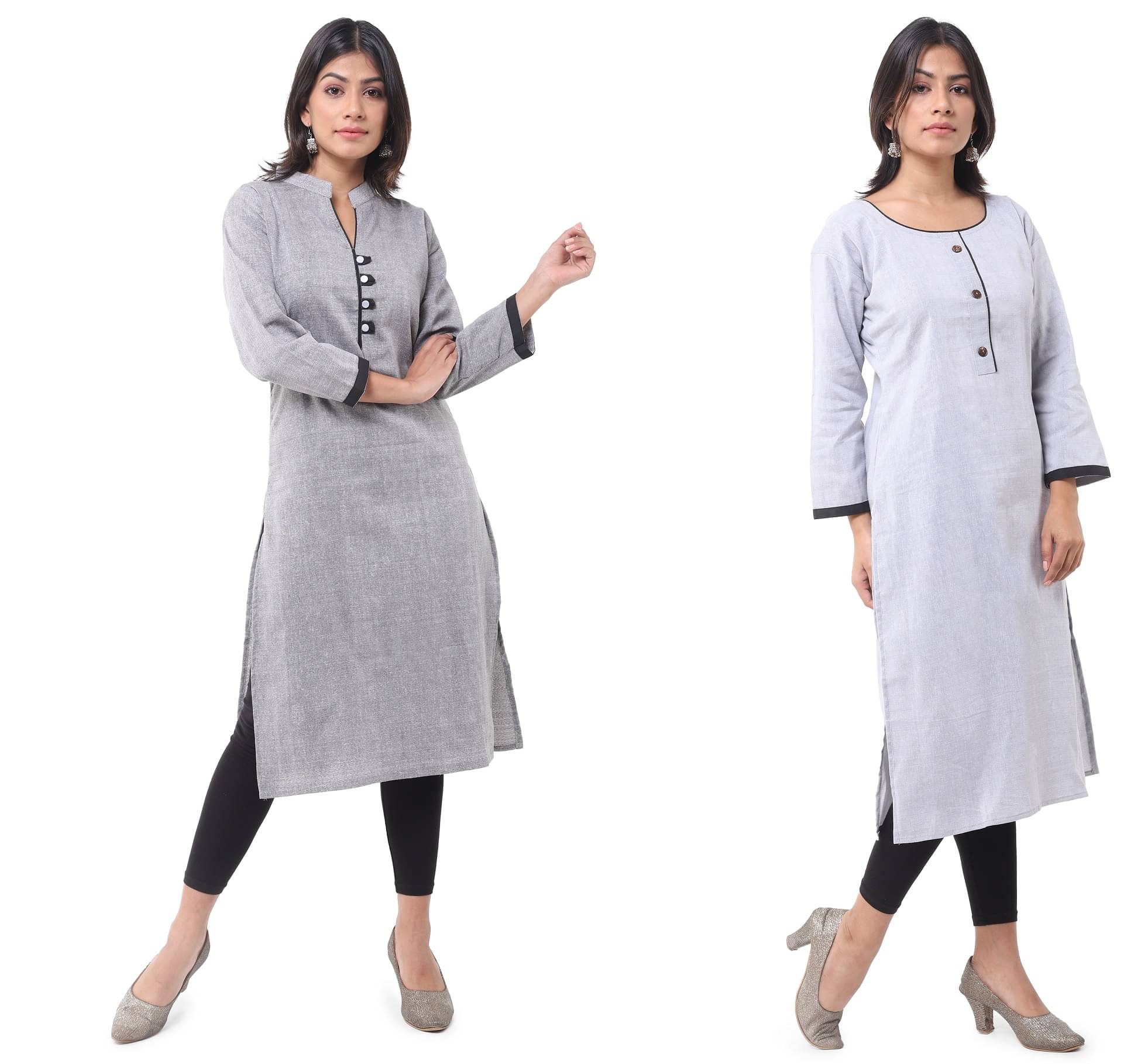     			DESHBANDHU DBK - Multicolor Cotton Women's Straight Kurti ( Pack of 2 )