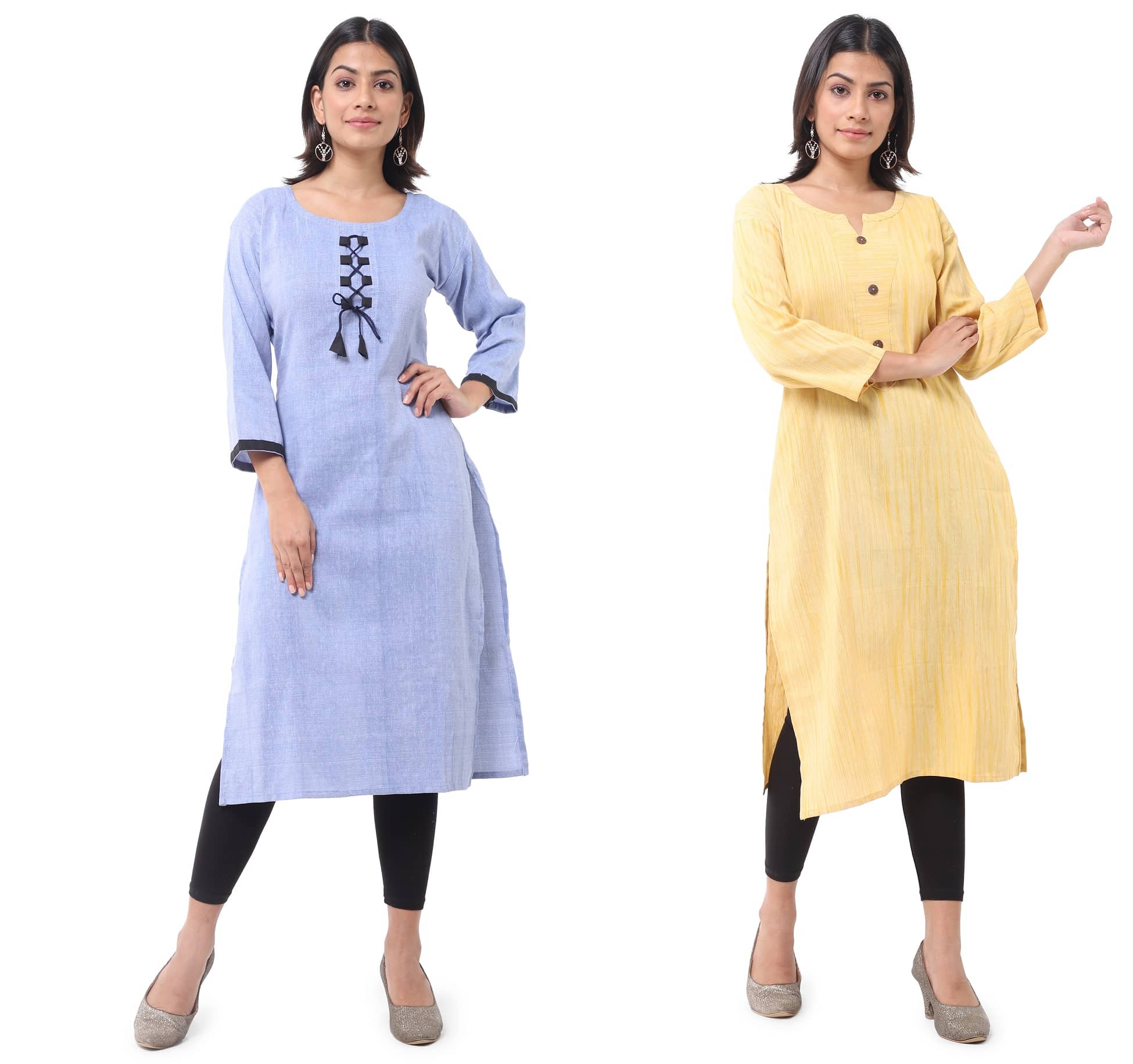 DESHBANDHU DBK - Multicolor Cotton Women's Straight Kurti ( Pack of 2 ) - Kurtis, Tunics | Buy online on ZillyBuy