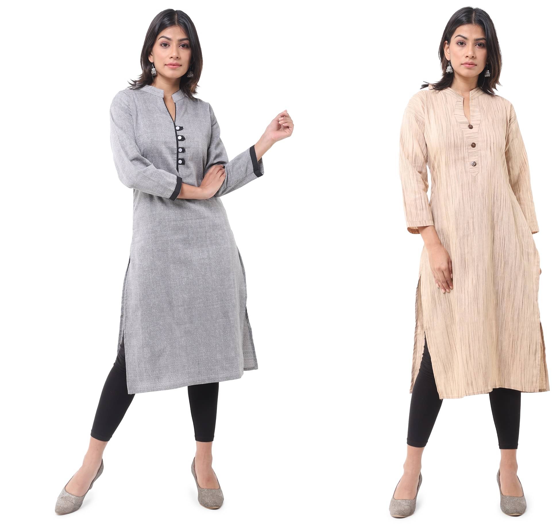 DESHBANDHU DBK - Multicolor Cotton Women's Straight Kurti ( Pack of 2 ) DESHBANDHU DBK - Multicolor Cotton Women's Straight Kurti ( Pack of 2 )