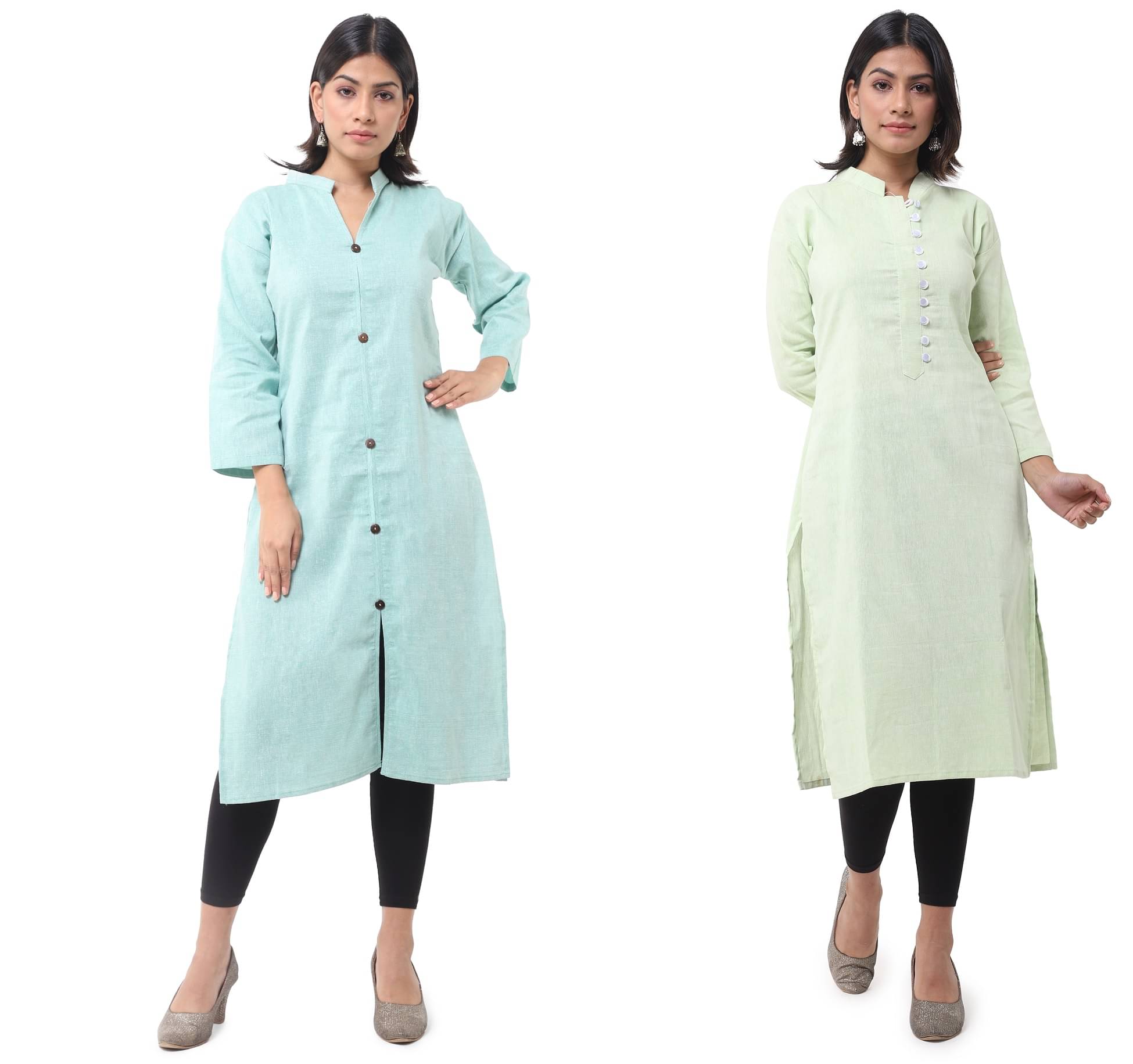     			DESHBANDHU DBK - Multicolor Cotton Women's Straight Kurti ( Pack of 2 )