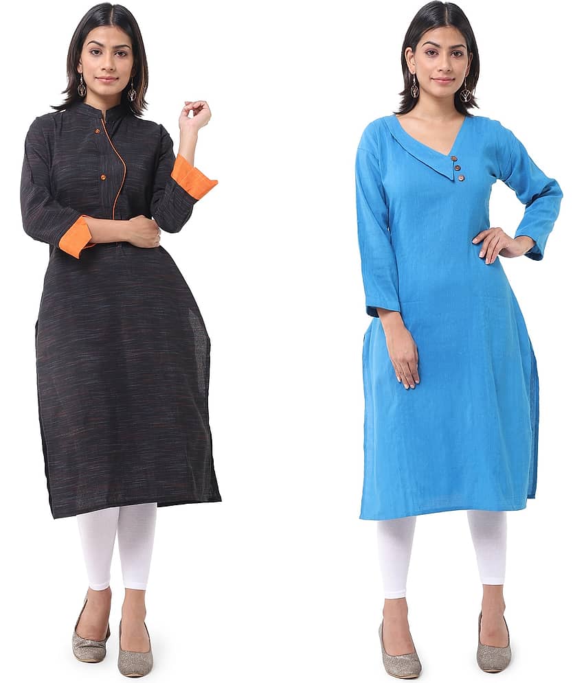 DESHBANDHU DBK - Multicolor Cotton Women's Straight Kurti ( Pack of 2 ) - Kurtis, Tunics | Buy online on ZillyBuy