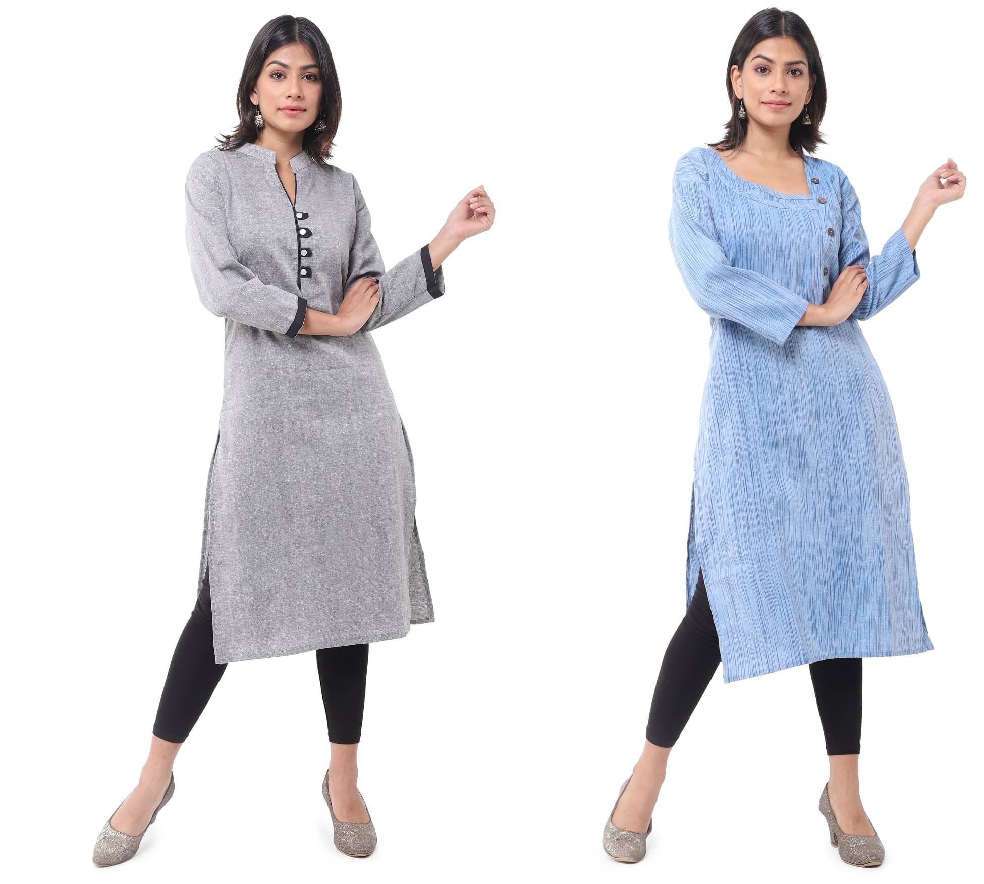 DESHBANDHU DBK - Multicolor Cotton Women's Straight Kurti ( Pack of 2 )     			DESHBANDHU DBK - Multicolor Cotton Women's Straight Kurti ( Pack of 2 )