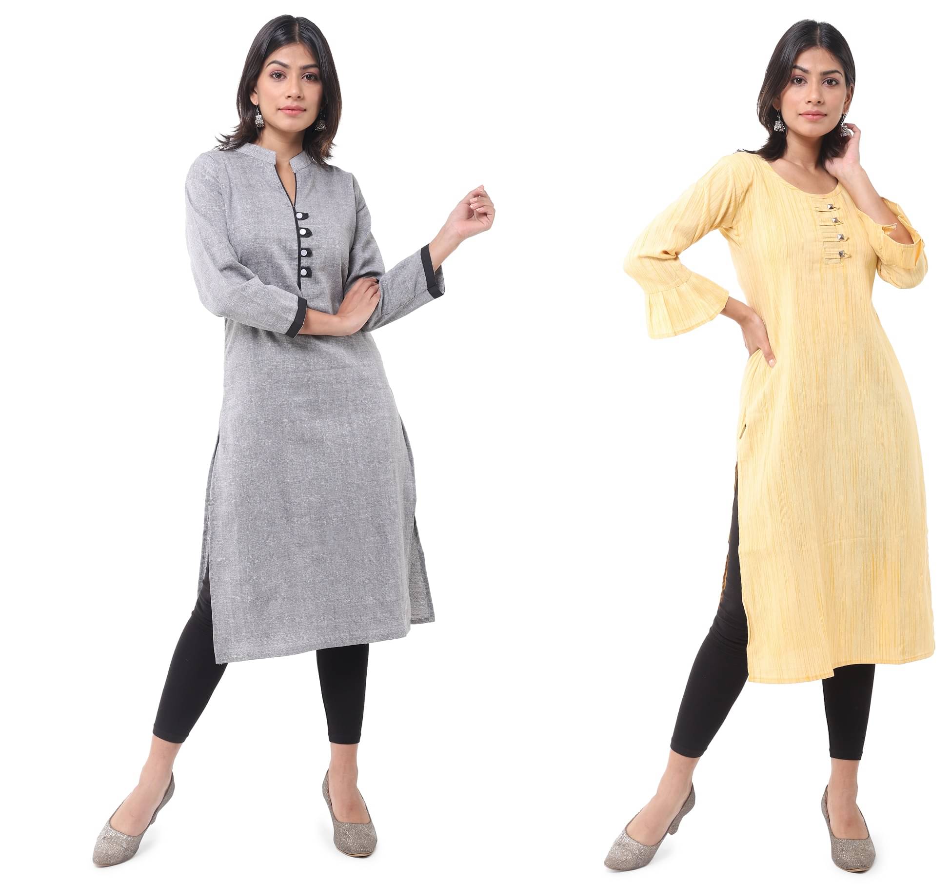 DESHBANDHU DBK - Multicolor Cotton Women's Straight Kurti ( Pack of 2 ) DESHBANDHU DBK - Multicolor Cotton Women's Straight Kurti ( Pack of 2 )