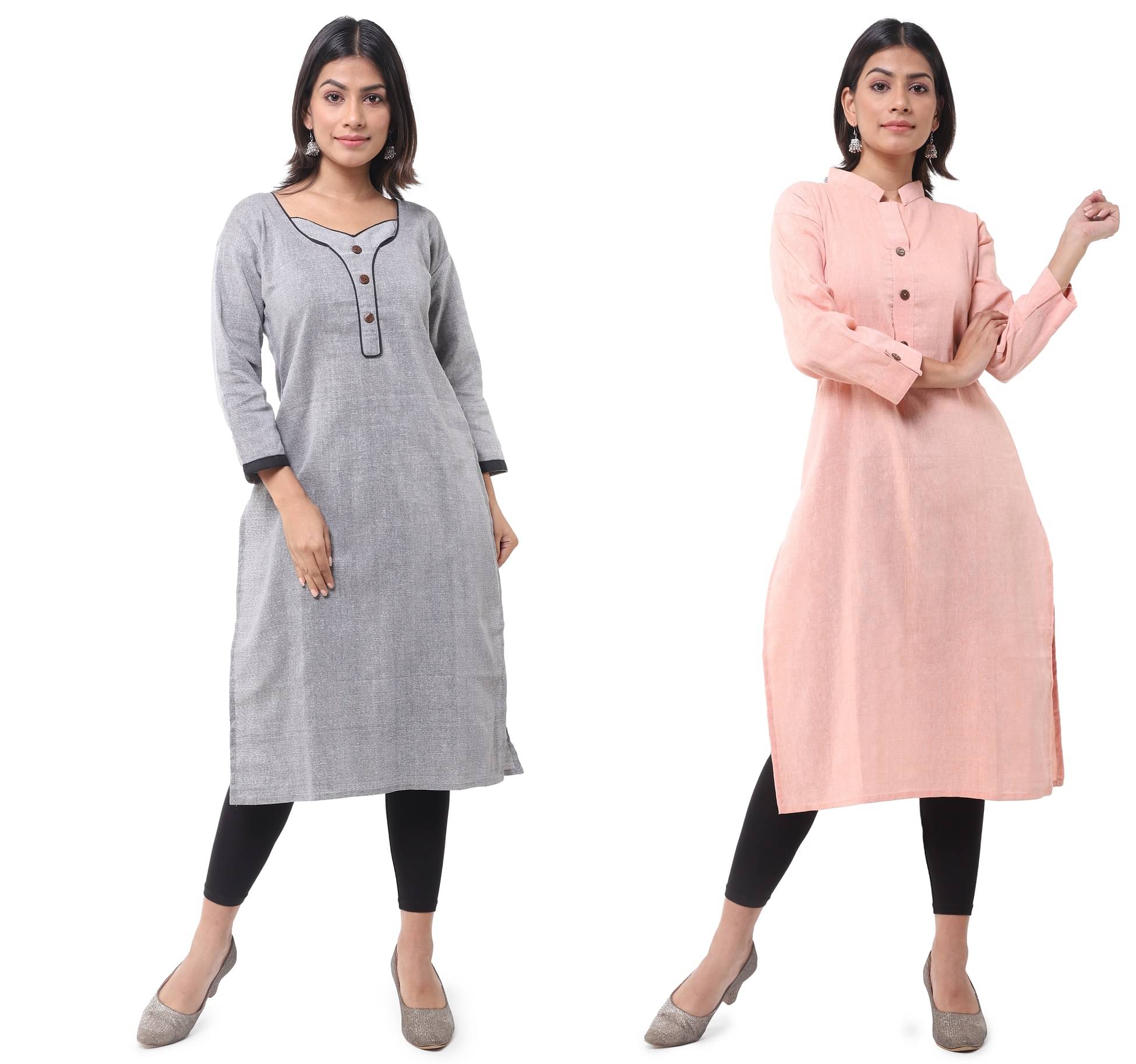     			DESHBANDHU DBK - Multicolor Cotton Women's Straight Kurti ( Pack of 2 )