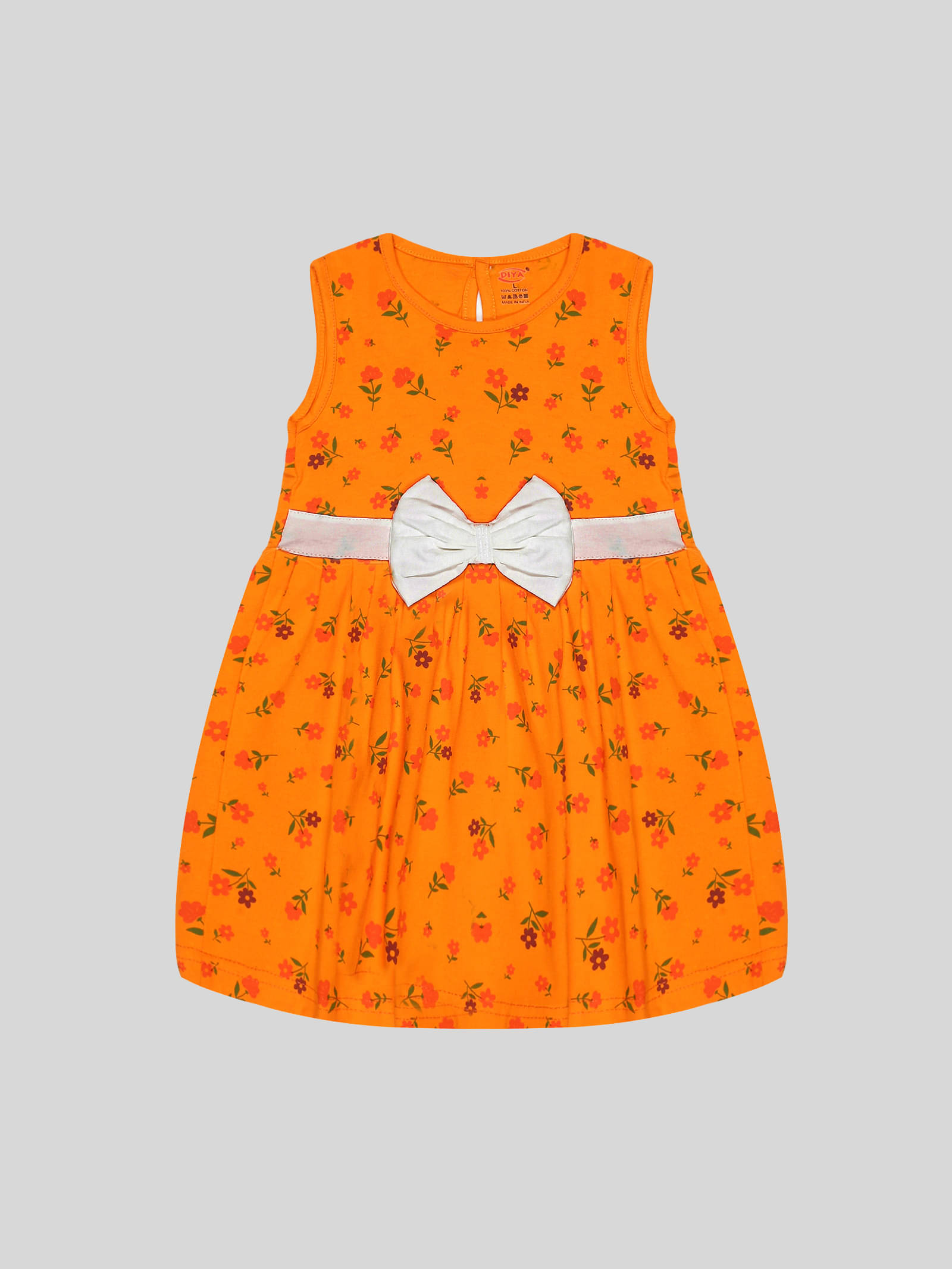     			Diya Cotton Frock For Girls ( Pack of 1 , Orange )