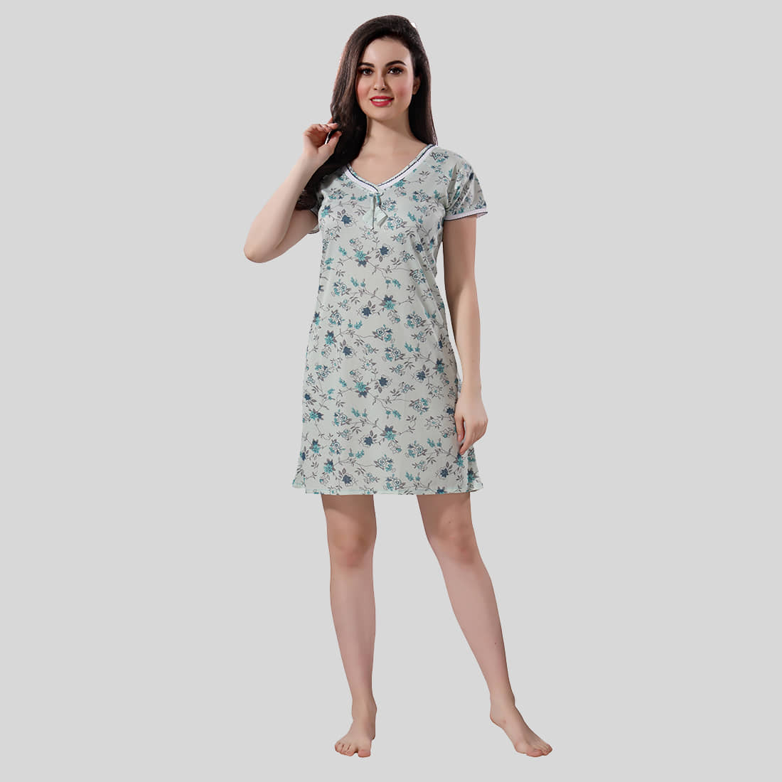 Gutthi - Green Hosiery Women's Nightwear Night Dress ( Pack of 1 ) - Nightwear & Loungewear | Buy online on ZillyBuy