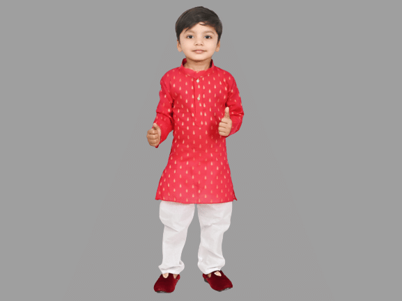     			JCT DRESSES Boys Cotton Abstract - Pattern Kurta Pant Set ( Pink , Pack of 1 )