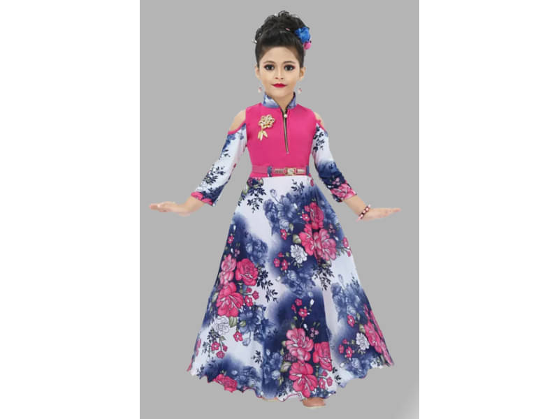     			JCT DRESSES Crepe Frock For Girls ( Pack of 1 , Pink )