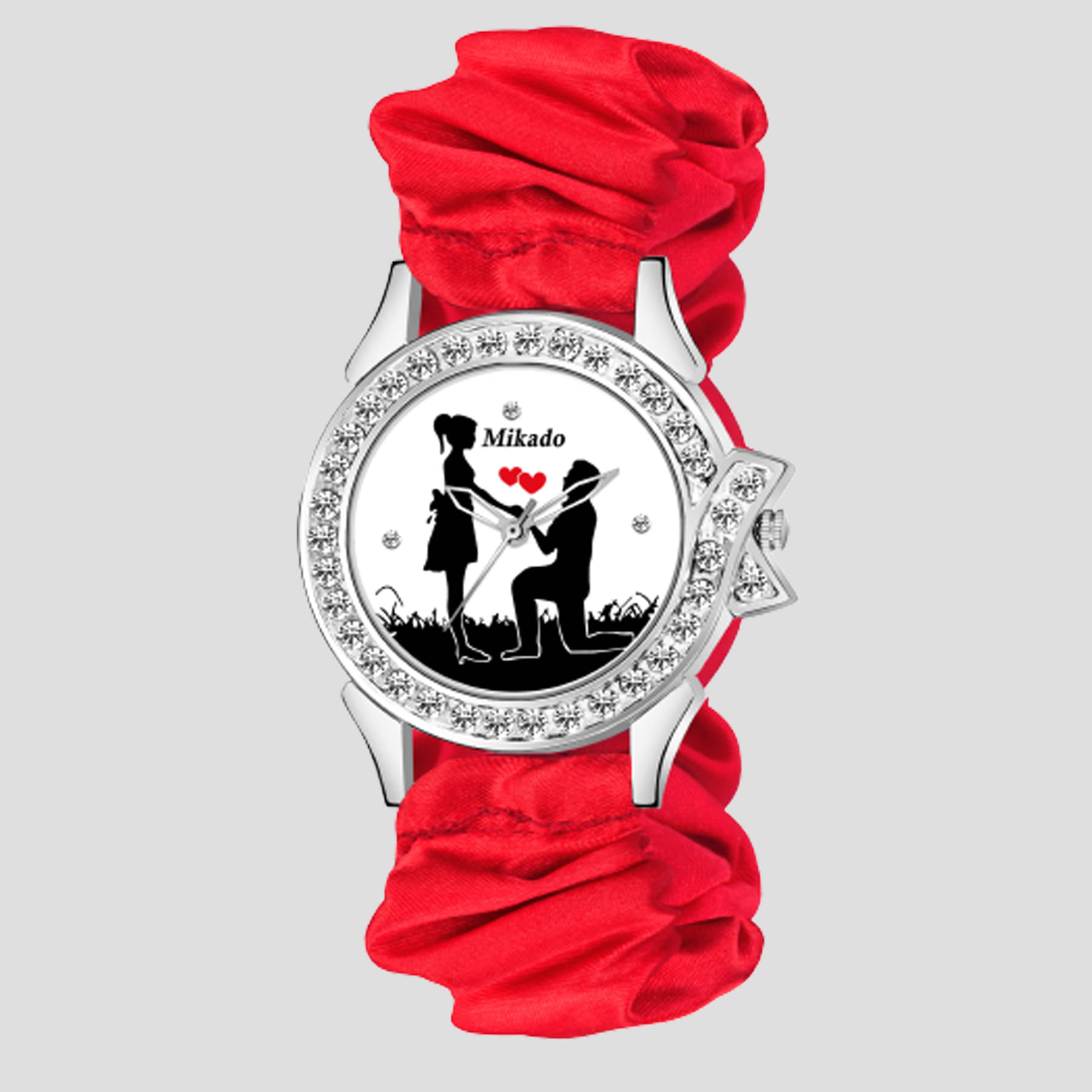     			Mikado - Red Fabric Analog Womens Watch
