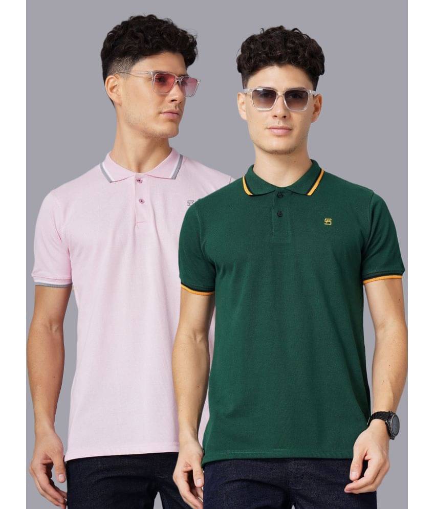     			Paul Street Pack of 2 Cotton Slim Fit Solid Half Sleeves Men's Polo T Shirt ( Multicolor )