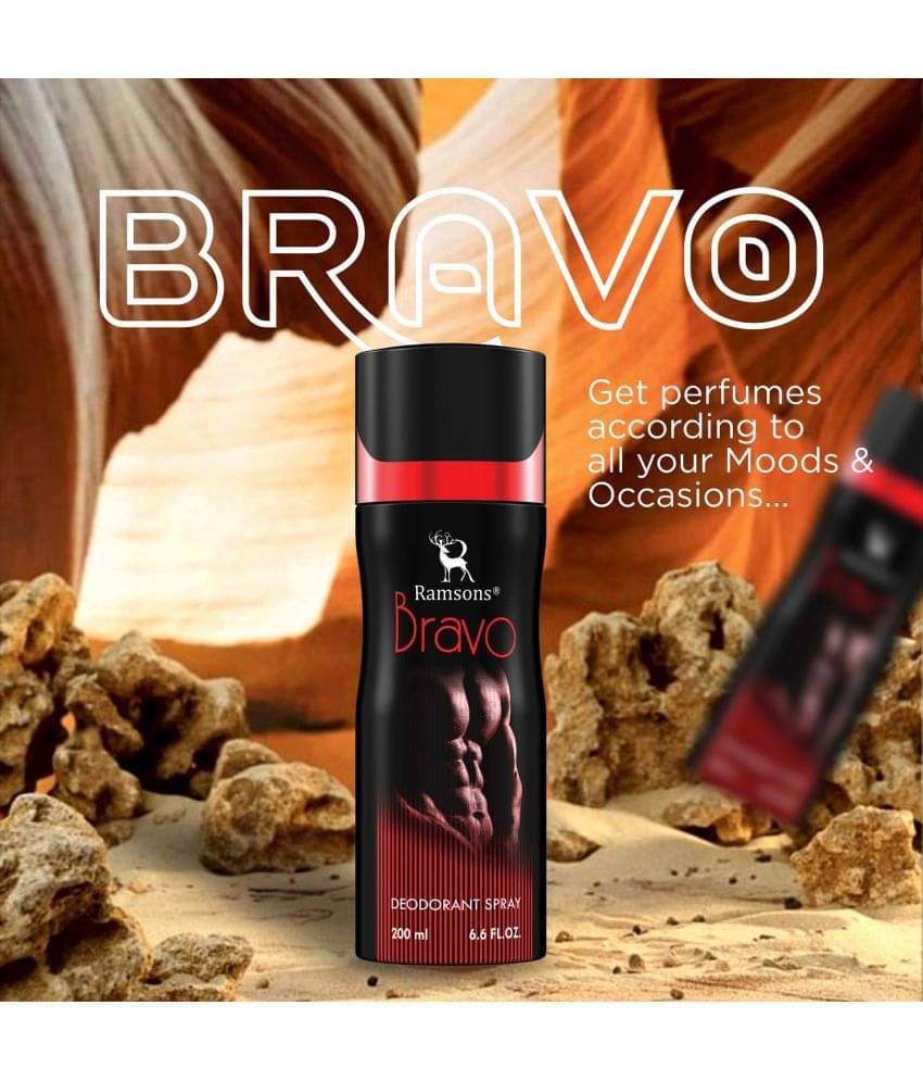     			Ramsons - BRAVO Deodorant Spray Body Perfume For Men Long Lasting Body Spray 200 ml (Pack of 1)