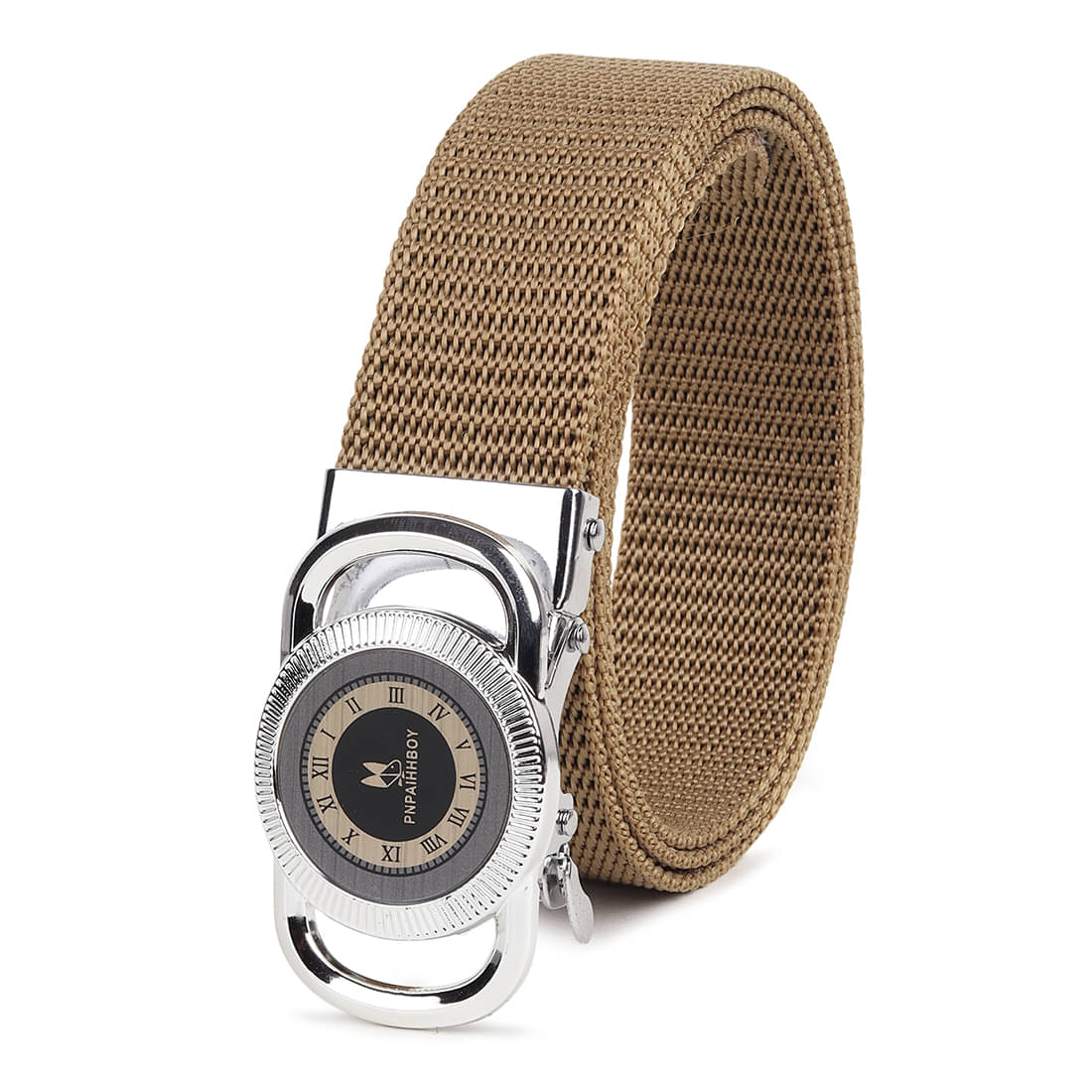     			SILKSHOPPING - Beige Nylon Men's Casual Belt ( Pack of 1 )