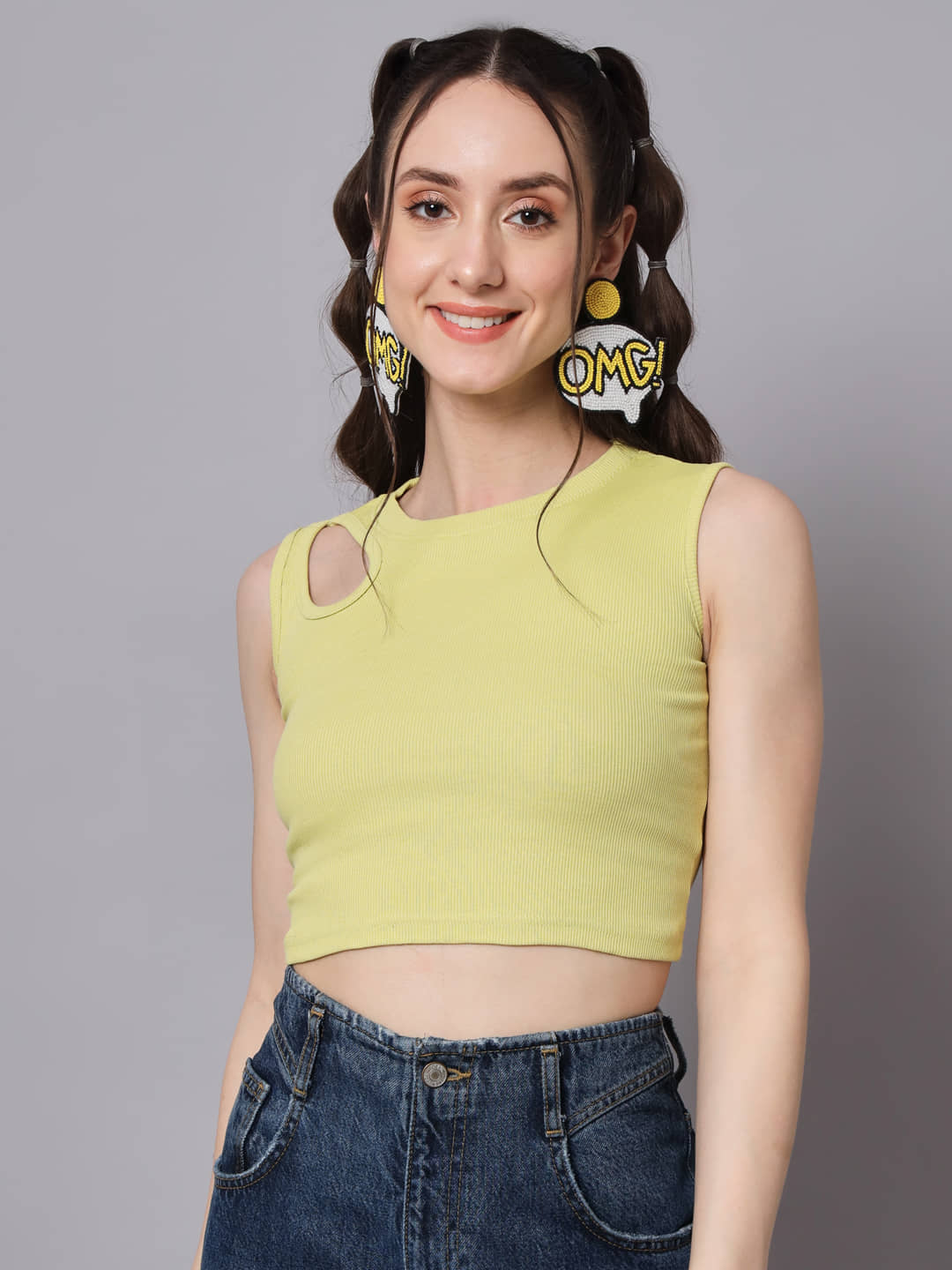 The Dry State Women's Cotton Crop Top ( Green )