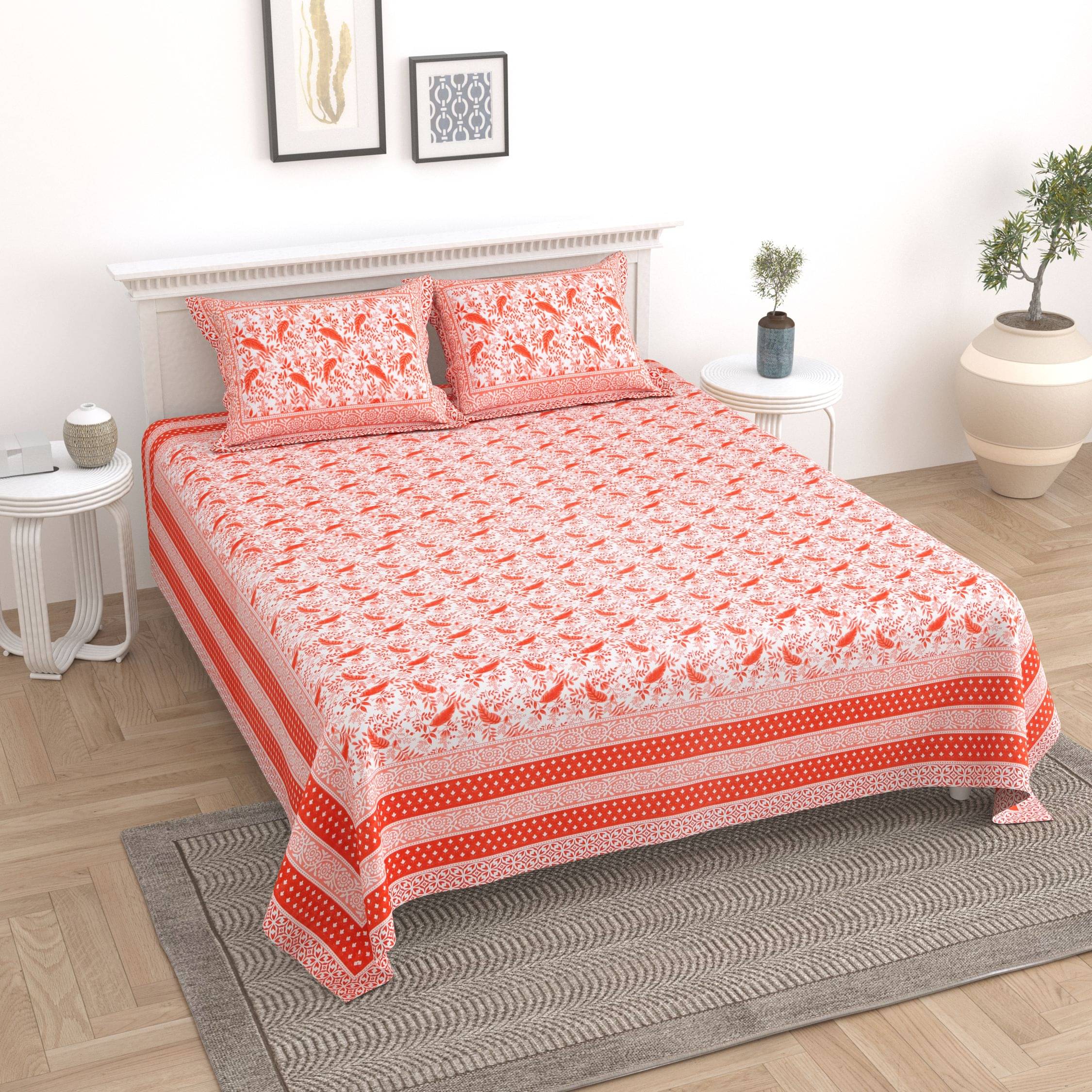 Uniqchoice Cotton Double Bedsheet ( Peach ) Uniqchoice Cotton Double Bedsheet ( Peach )