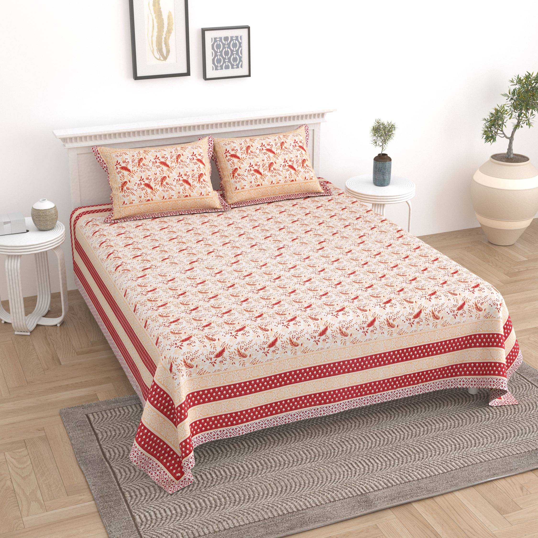     			Uniqchoice Cotton Double Bedsheet ( Pink )