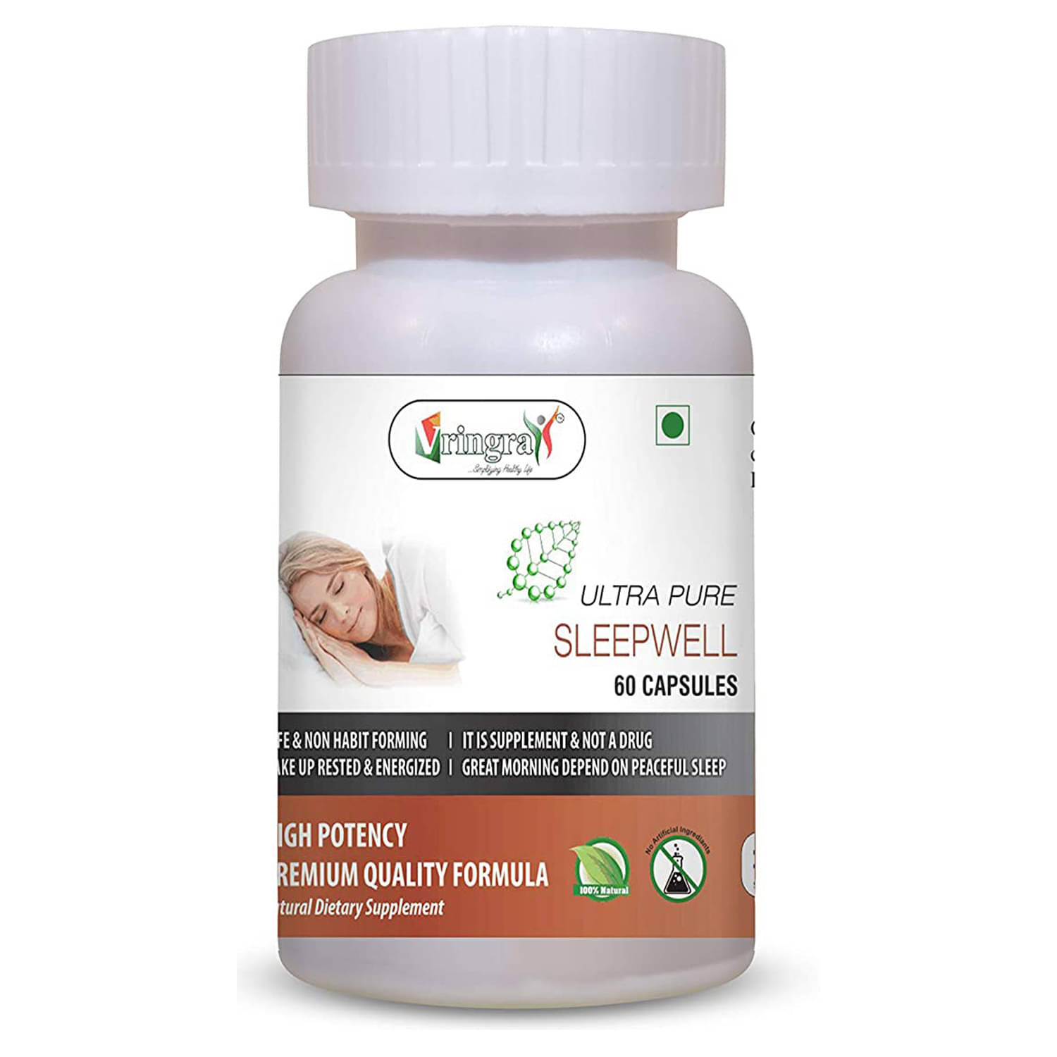     			Vringra Sleepwell Capsules - Sleeping Tablets 60 no.s Natural Minerals Capsule