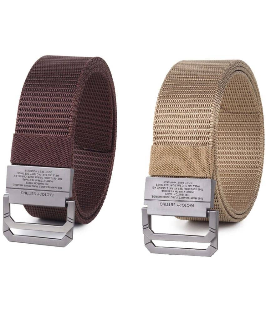 Zacharias - Multicolor Canvas Men's Casual Belt ( Pack of 2 )