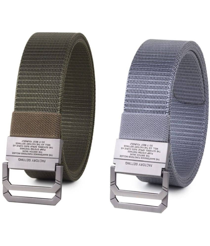 Zacharias - Multicolor Canvas Men's Casual Belt ( Pack of 2 )