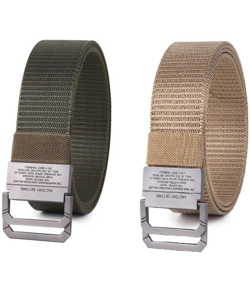Zacharias - Multicolor Canvas Men's Casual Belt ( Pack of 2 )