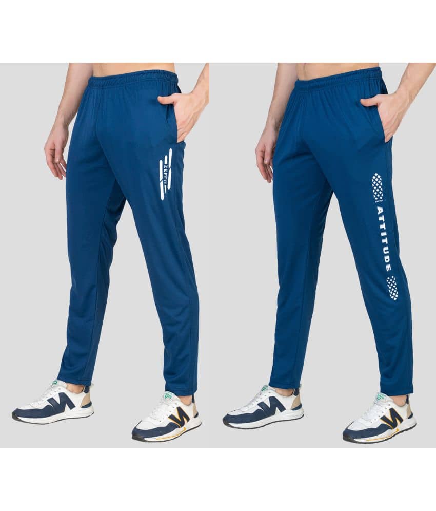 Zeffit - Blue Lycra Men's Trackpants ( Pack of 2 ) - Track Pants | Buy online on ZillyBuy