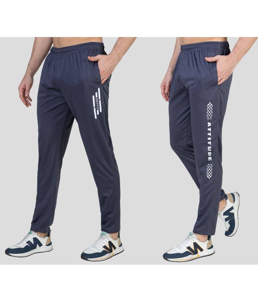 Zeffit - Grey Lycra Men's Trackpants ( Pack of 2 ) Zeffit - Grey Lycra Men's Trackpants ( Pack of 2 )