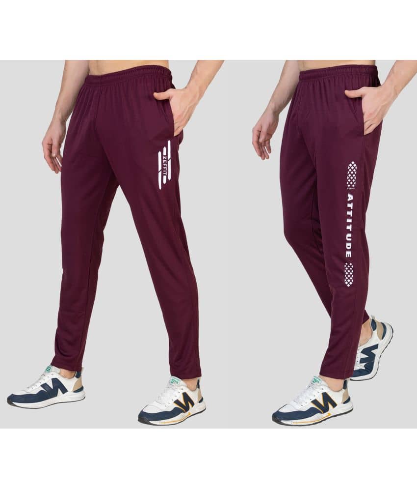 Zeffit - Maroon Lycra Men's Trackpants ( Pack of 2 ) - Track Pants | Buy online on ZillyBuy