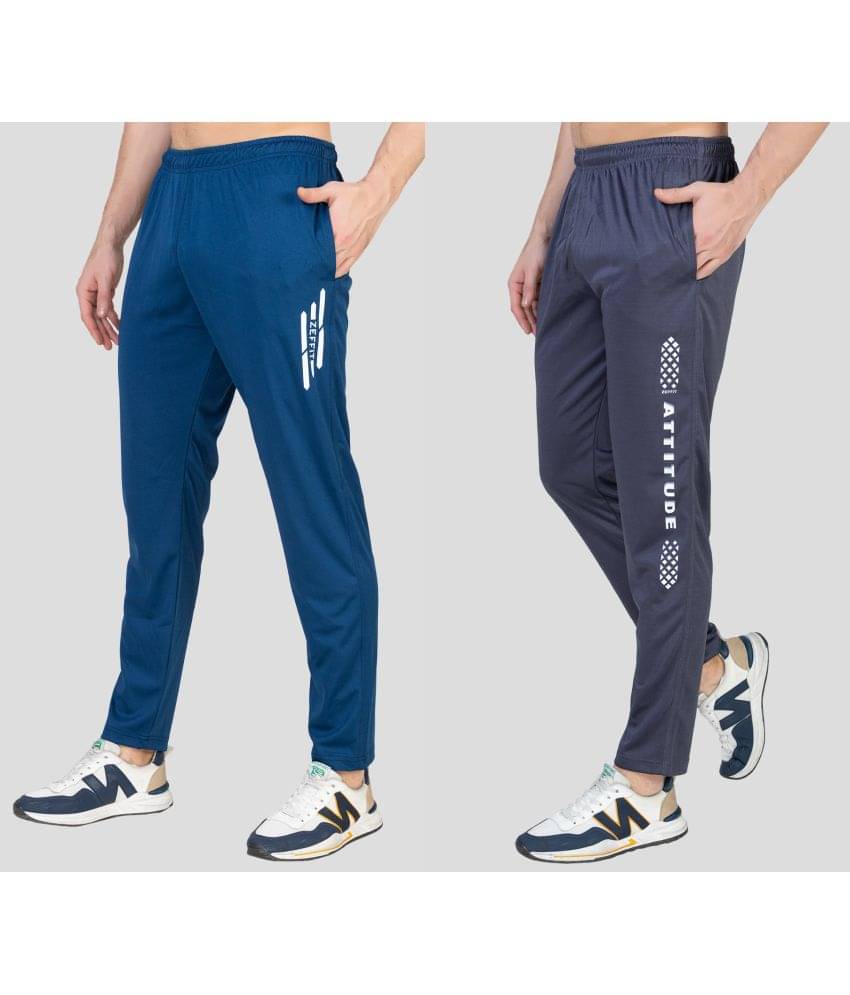 Zeffit - Multicolor Lycra Men's Trackpants ( Pack of 2 ) Zeffit - Multicolor Lycra Men's Trackpants ( Pack of 2 )