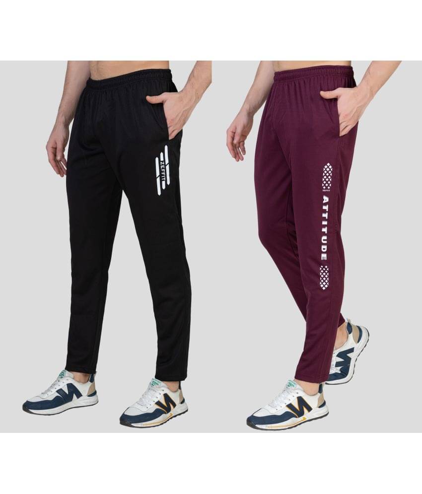     			Zeffit - Multicolor Lycra Men's Trackpants ( Pack of 2 )