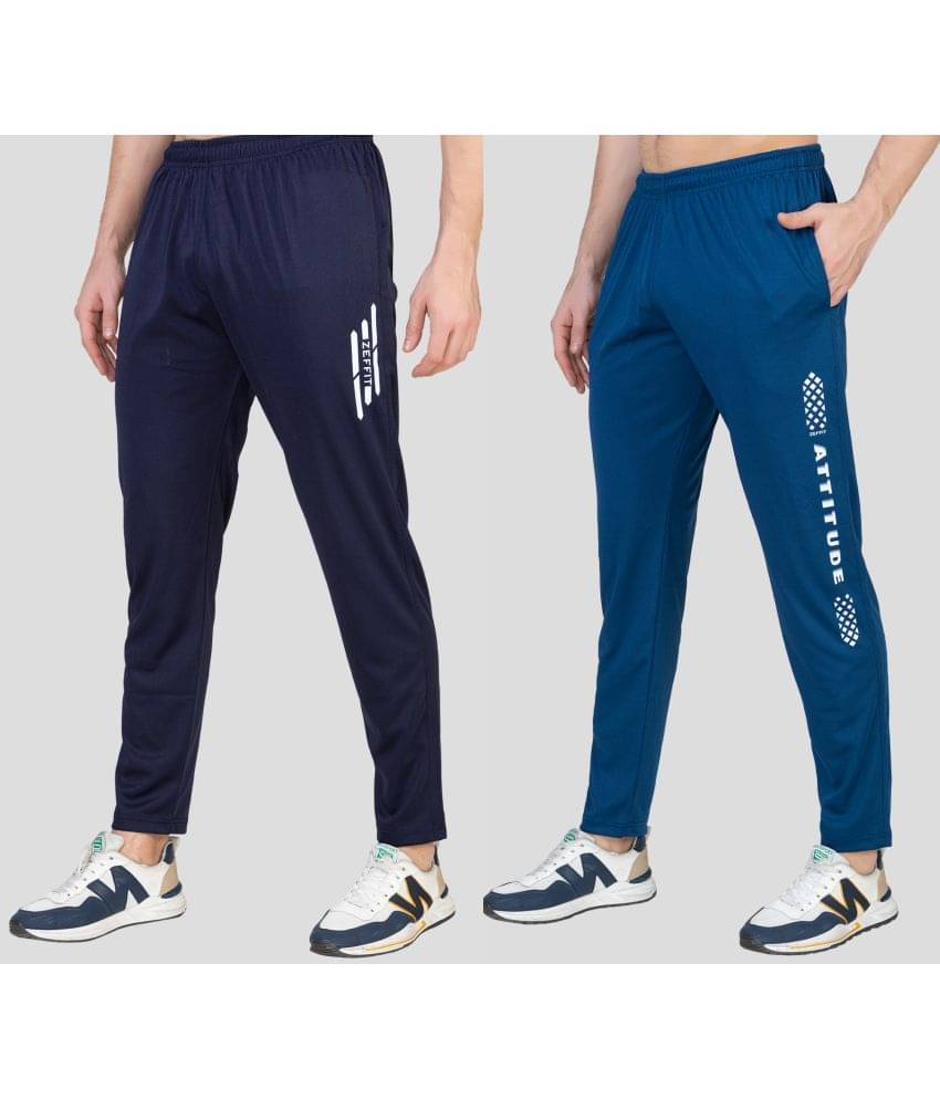     			Zeffit - Multicolor Lycra Men's Trackpants ( Pack of 2 )