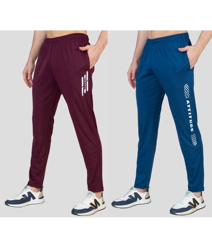 Zeffit - Multicolor Lycra Men's Trackpants ( Pack of 2 ) Zeffit - Multicolor Lycra Men's Trackpants ( Pack of 2 )