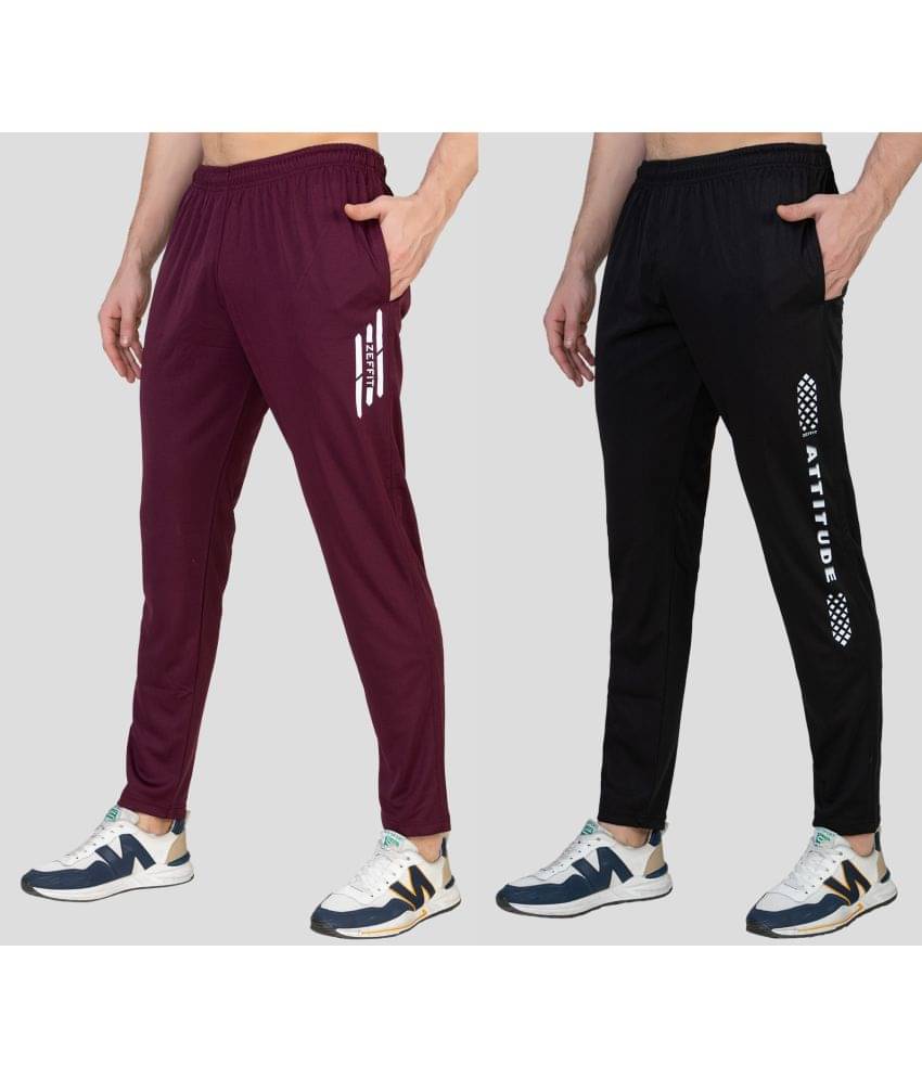     			Zeffit - Multicolor Lycra Men's Trackpants ( Pack of 2 )