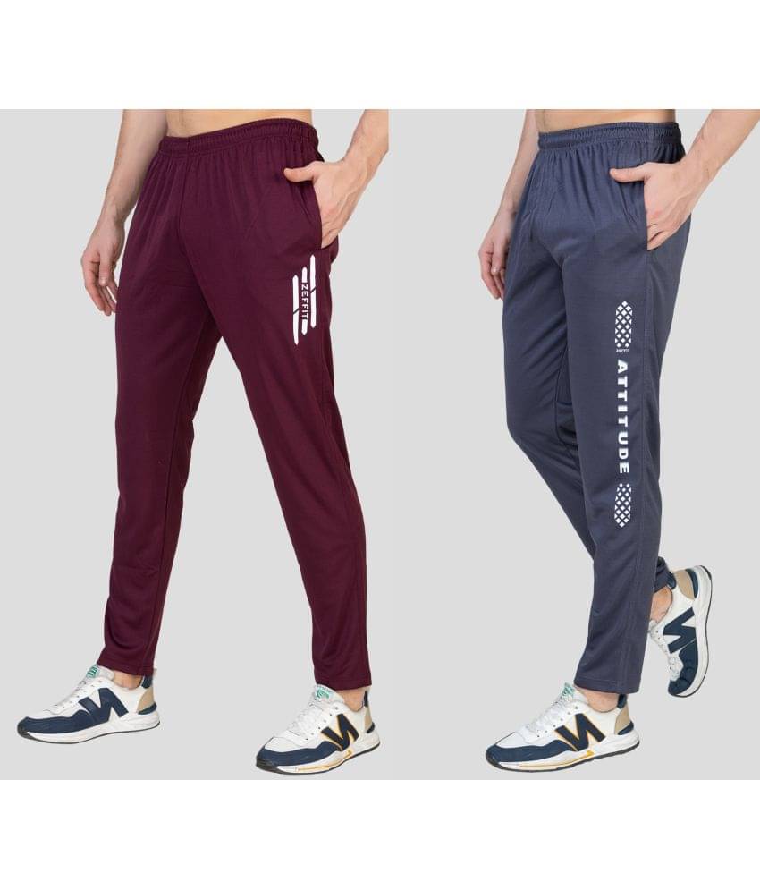 Zeffit - Multicolor Lycra Men's Trackpants ( Pack of 2 ) Zeffit - Multicolor Lycra Men's Trackpants ( Pack of 2 )