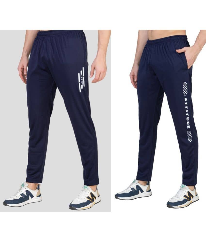 Zeffit - Navy Blue Lycra Men's Trackpants ( Pack of 2 ) - Track Pants | Buy online on ZillyBuy