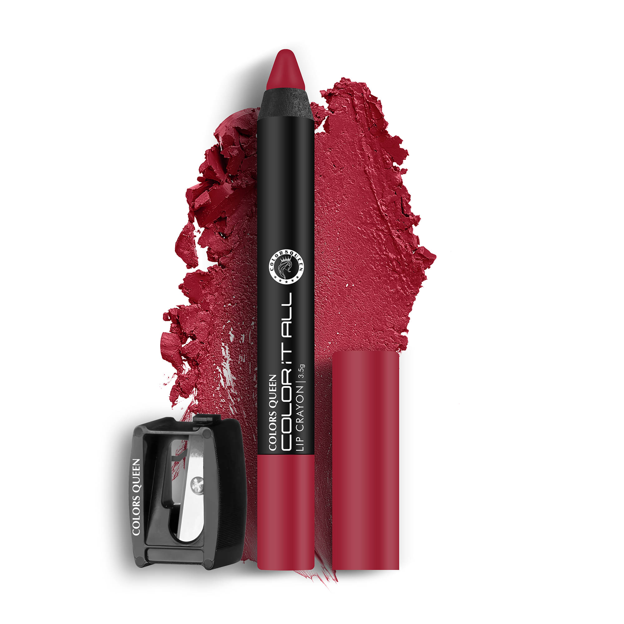     			Colors Queen Color It All Non Transfer Lip Crayon 3.5g, - Hot Red (Shade - 01)