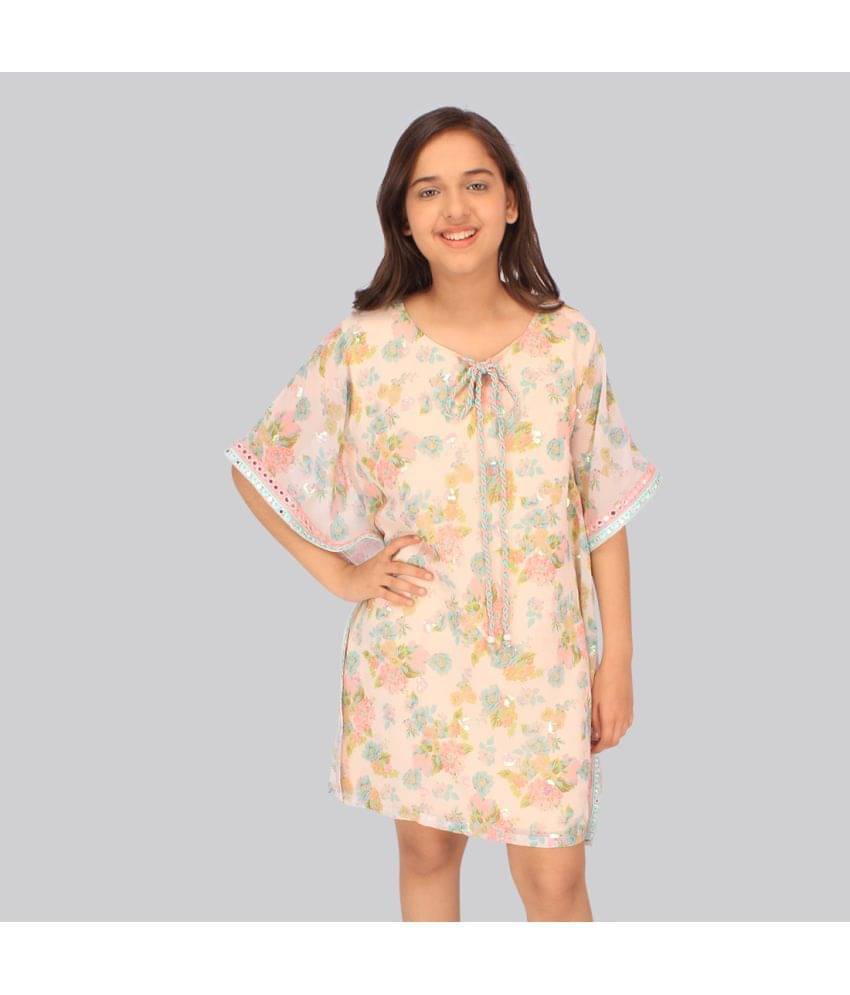 Cutecumber Georgette Kaftan For Girls ( Pack of 1 , Peach ) Cutecumber Georgette Kaftan For Girls ( Pack of 1 , Peach )