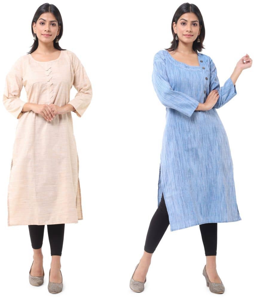 DESHBANDHU DBK - Multicolor Cotton Women's Straight Kurti ( Pack of 2 ) - Kurtis, Tunics | Buy online on ZillyBuy