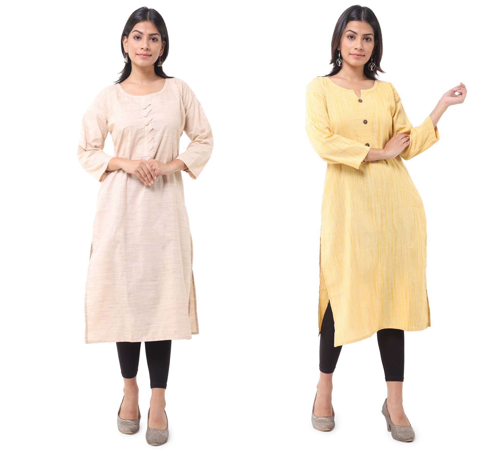 DESHBANDHU DBK - Multicolor Cotton Women's Straight Kurti ( Pack of 2 ) DESHBANDHU DBK - Multicolor Cotton Women's Straight Kurti ( Pack of 2 )