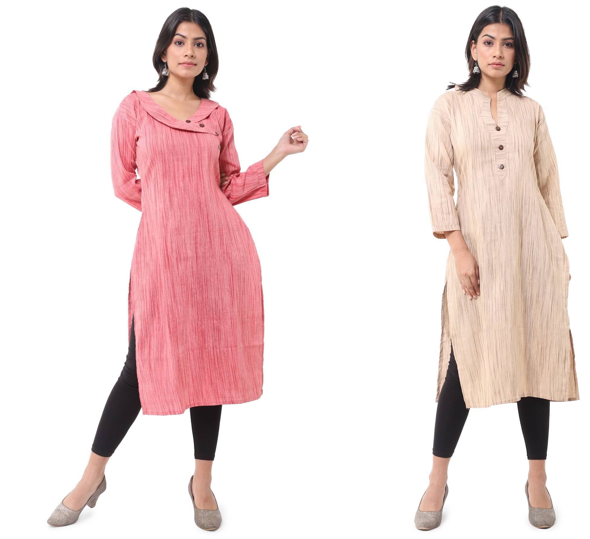 DESHBANDHU DBK - Multicolor Cotton Women's Straight Kurti ( Pack of 2 ) DESHBANDHU DBK - Multicolor Cotton Women's Straight Kurti ( Pack of 2 )