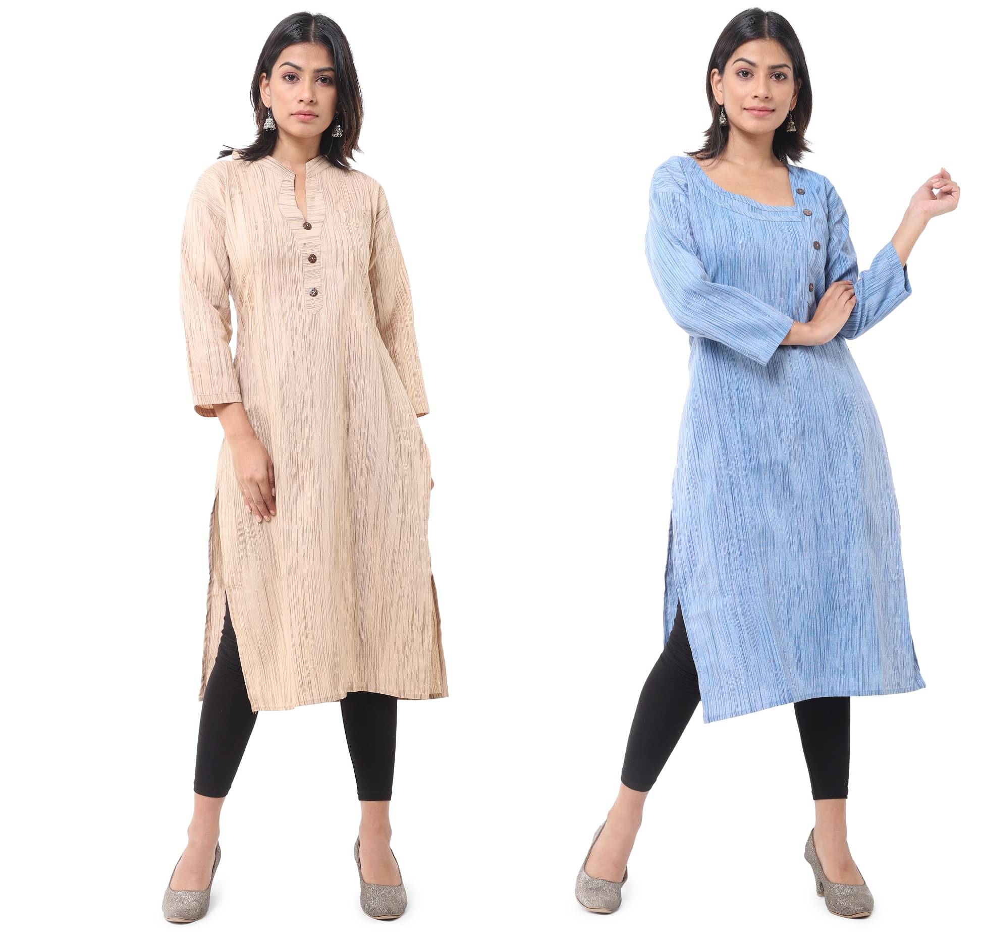 DESHBANDHU DBK - Multicolor Cotton Women's Straight Kurti ( Pack of 2 )     			DESHBANDHU DBK - Multicolor Cotton Women's Straight Kurti ( Pack of 2 )