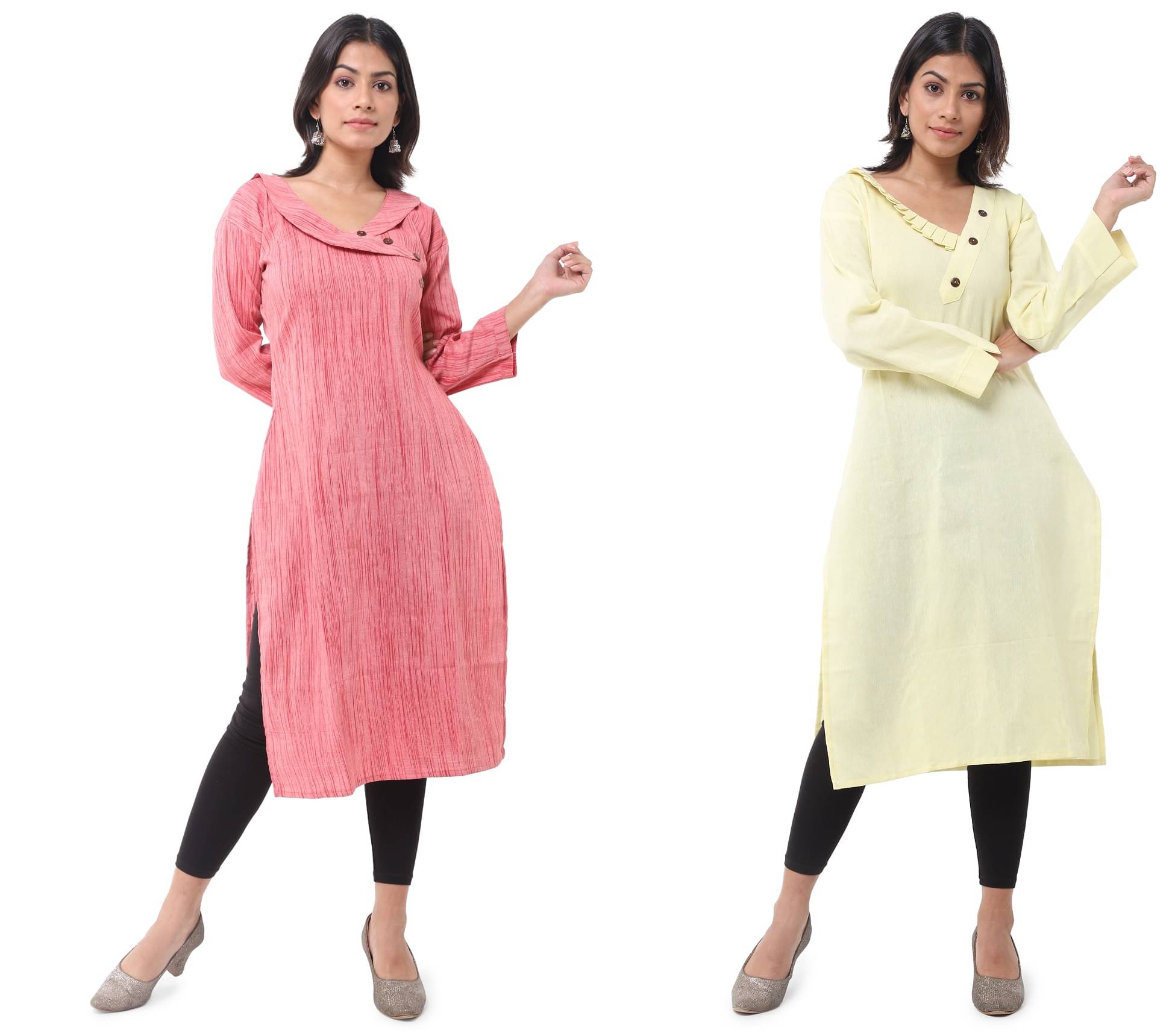 DESHBANDHU DBK - Multicolor Cotton Women's Straight Kurti ( Pack of 2 )     			DESHBANDHU DBK - Multicolor Cotton Women's Straight Kurti ( Pack of 2 )